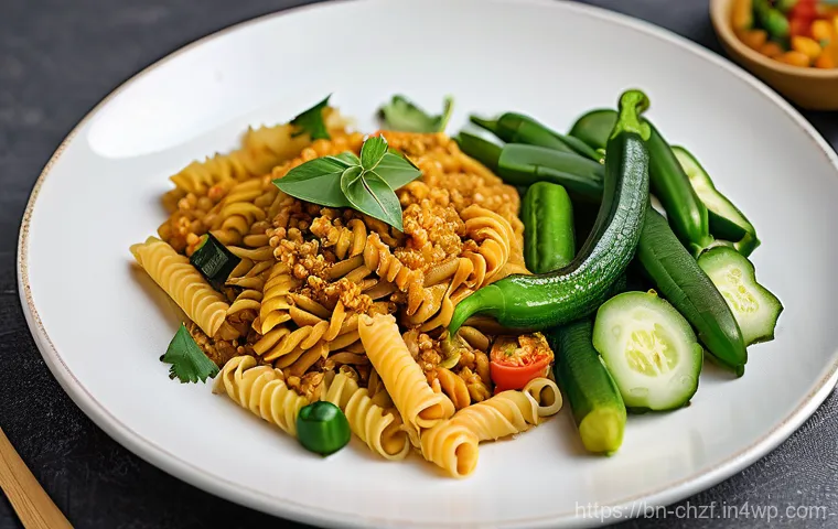 식재료를 활용한 채식 요리 추천 - **Prompt:** A vibrant, natural light-filled kitchen scene featuring a cheerful young adult, gender-n...
