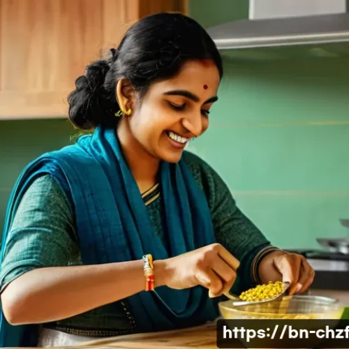 Home 32 식재료별 간편 조리법 - **Prompt:** A vibrant and dynamic close-up shot of a cheerful Bengali woman, in her late 20s, dresse...